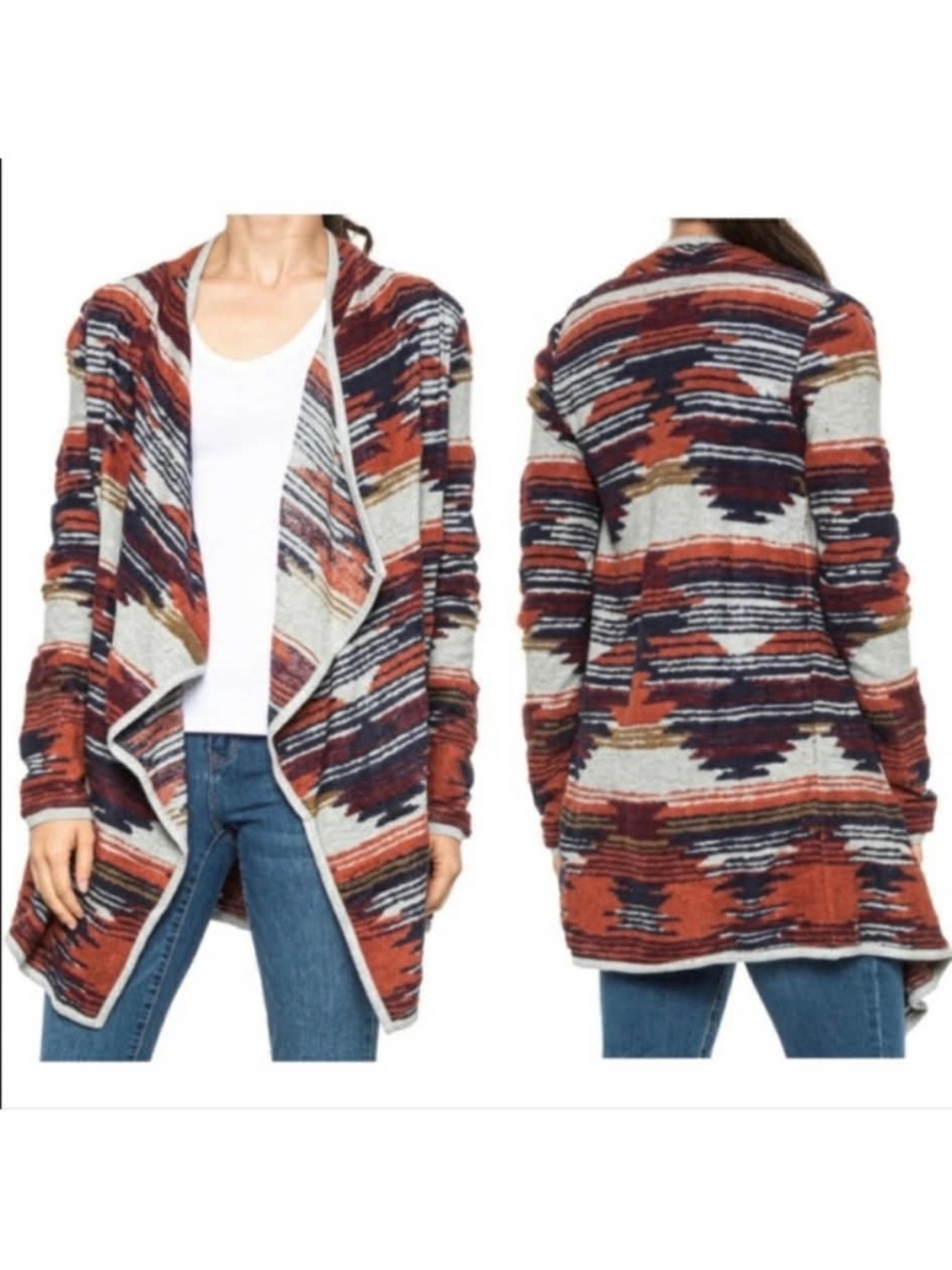Lucky Brand Southwestern Open Cardigan Size Large